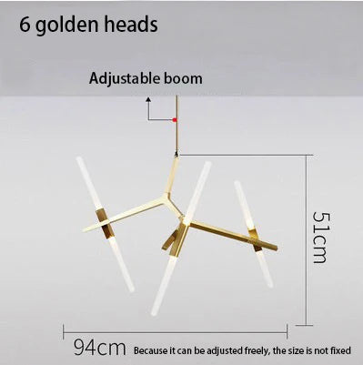 Gold and Black Modern LED Chandeliers for Elevated Interiors