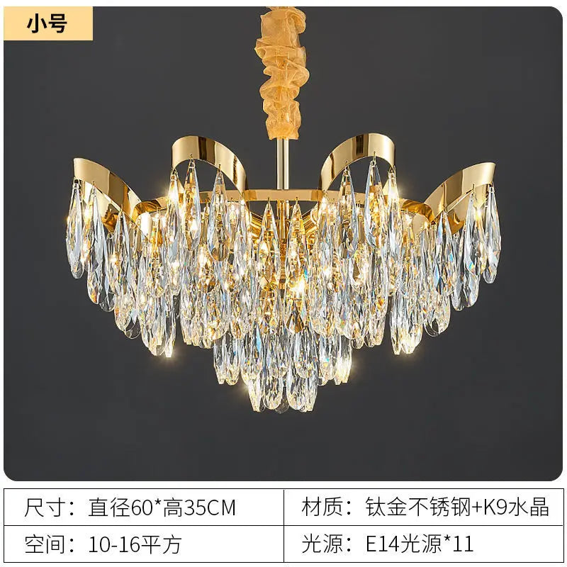 Modern Crystal LED Ceiling Chandelier with Bionic Sunflower Motif