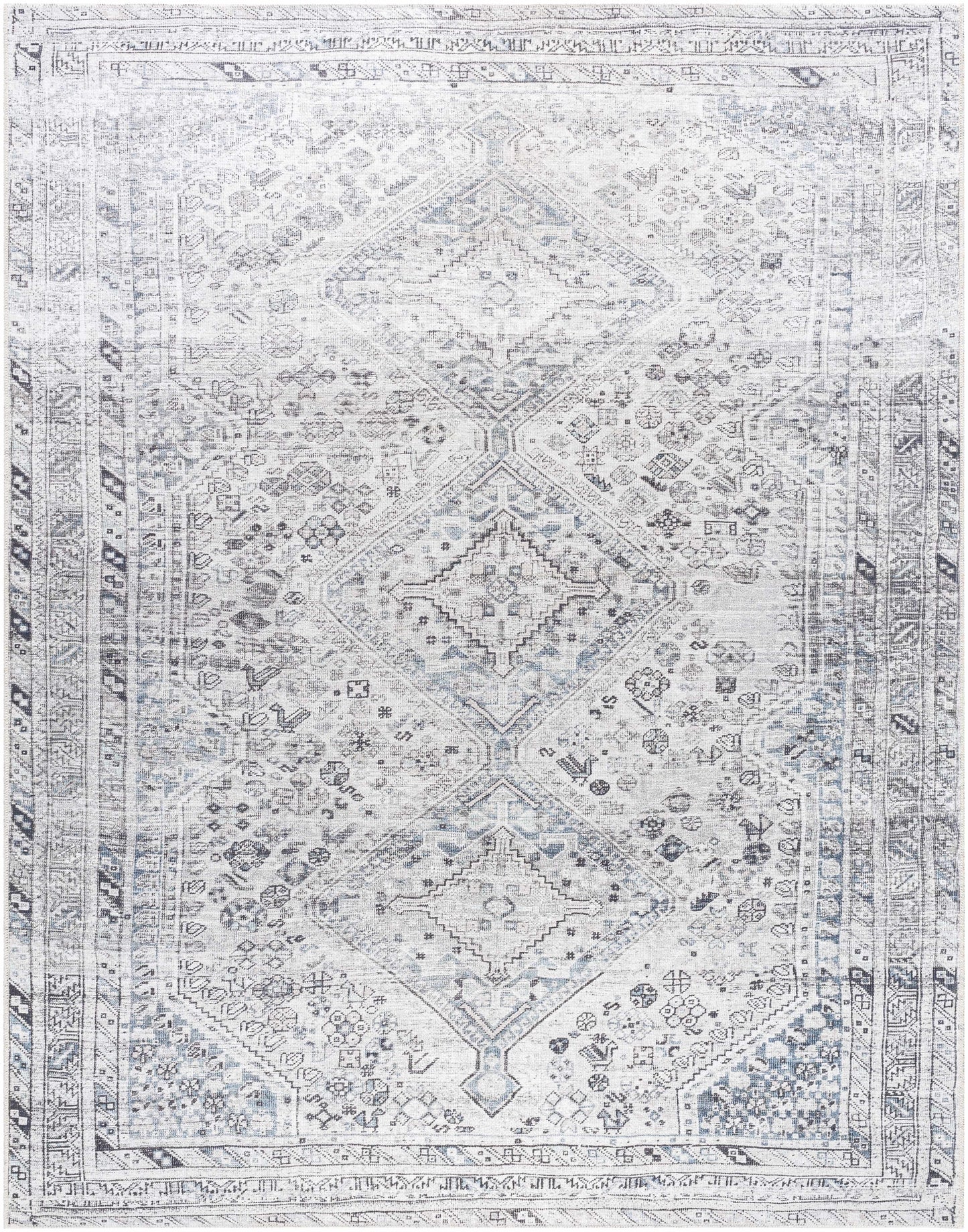 Barny Gray Denim Washable Rug