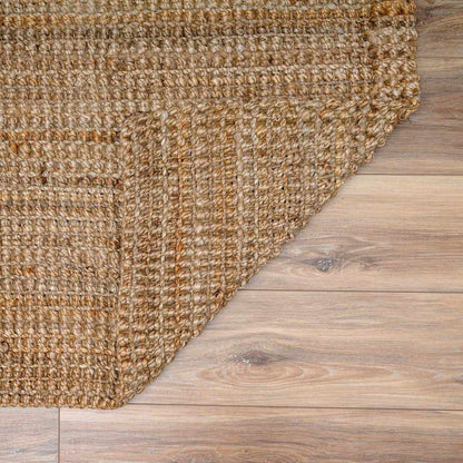 Ambel Chocolate Brown Camel Jute Area Rug