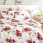 Tache Floral Hummingbirds Burgundy White Vintage Rose Garden Reversible Duvet Cover (SD-7676)