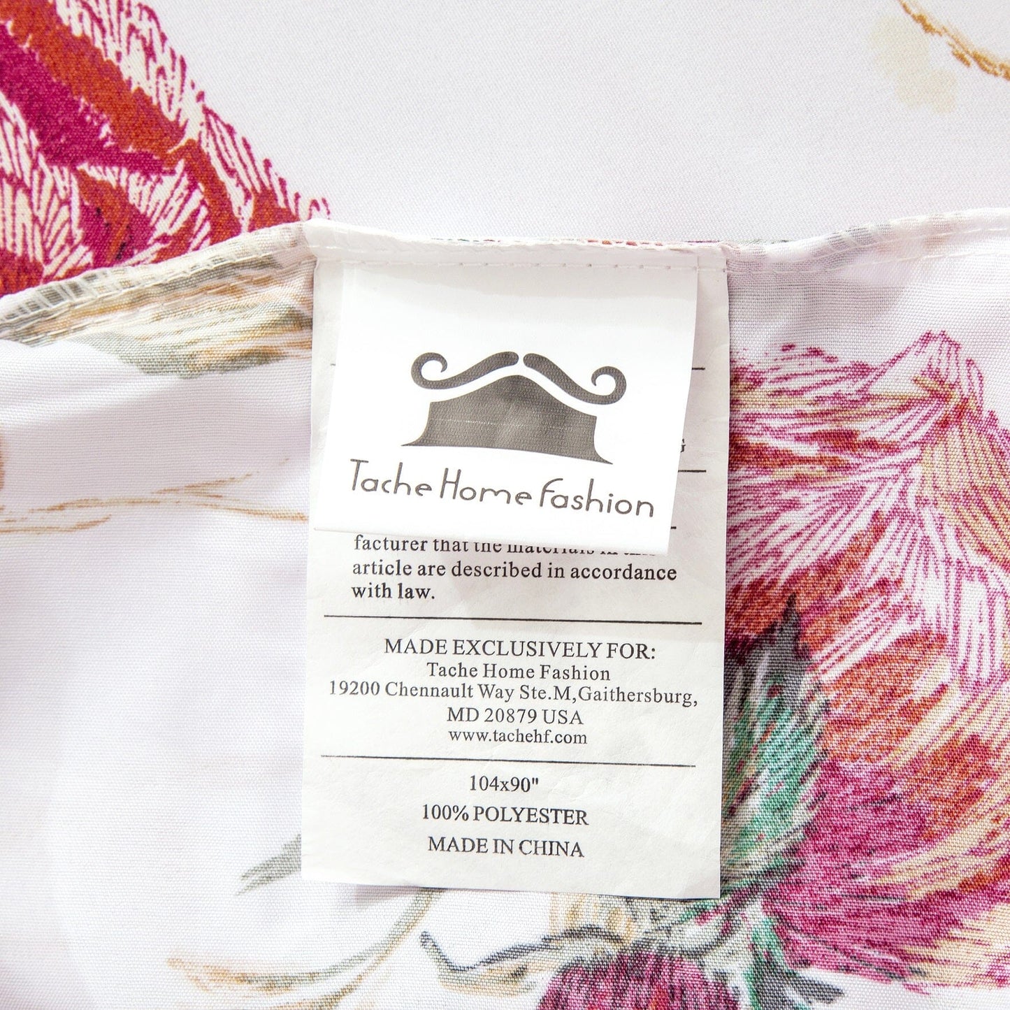 Tache Floral Hummingbirds Burgundy White Vintage Rose Garden Reversible Duvet Cover (SD-7676)