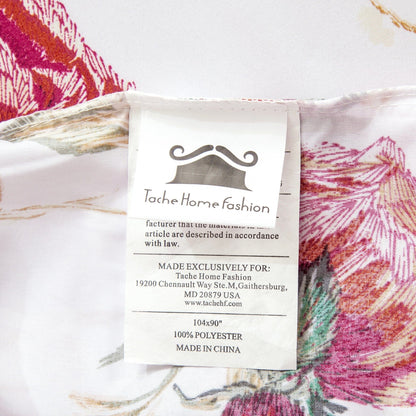 Tache Floral Hummingbirds Burgundy White Vintage Rose Garden Reversible Duvet Cover (SD-7676)