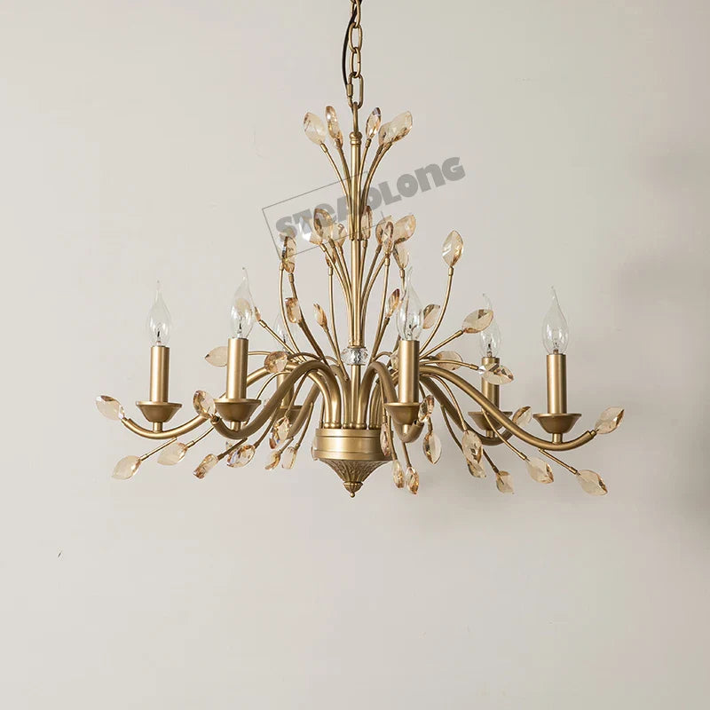 Crystal LED Ceiling Chandelier – French Elegance for Living & Dining