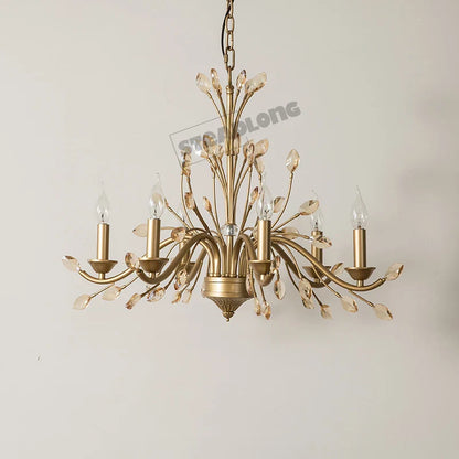 Crystal LED Ceiling Chandelier – French Elegance for Living & Dining