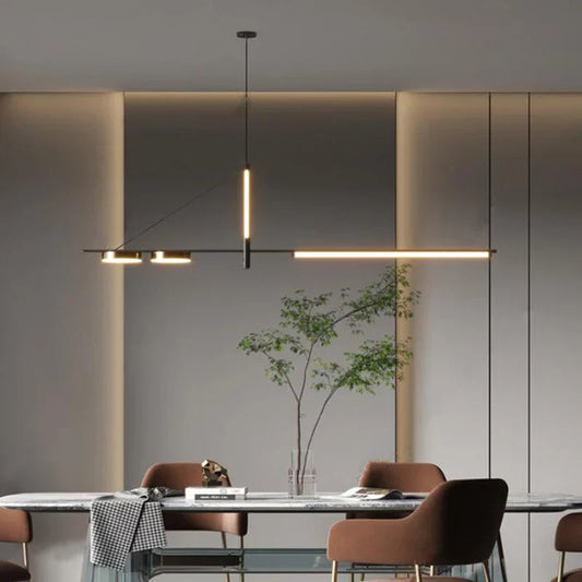 LED Black Chandelier | Modern Kitchen Island Lighting