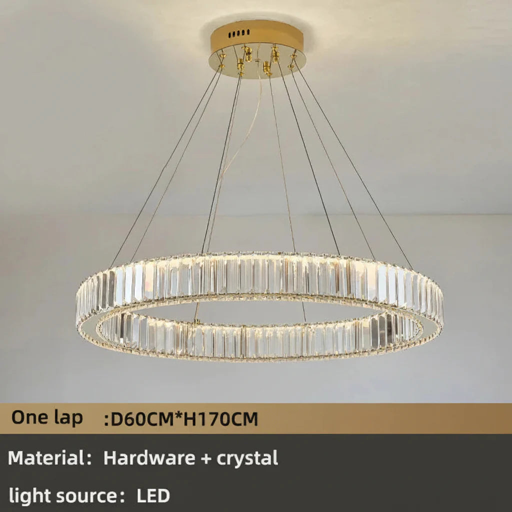 Modern Luxury Crystal Chandeliers - Golden Chandelier Lighting for Living Rooms, Stairs, and Duplex Halls