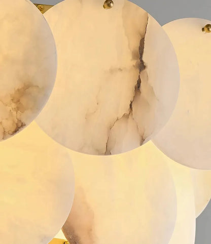 Natural Marble LED Chandelier for Modern Living Spaces