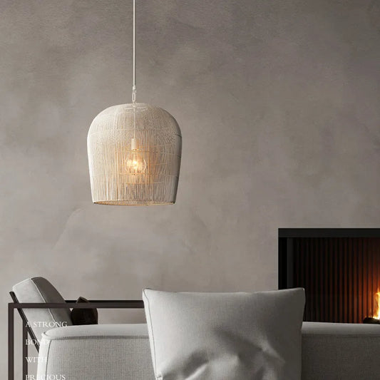 Japanese LED Rattan Pendant Light | Dining Room Lighting