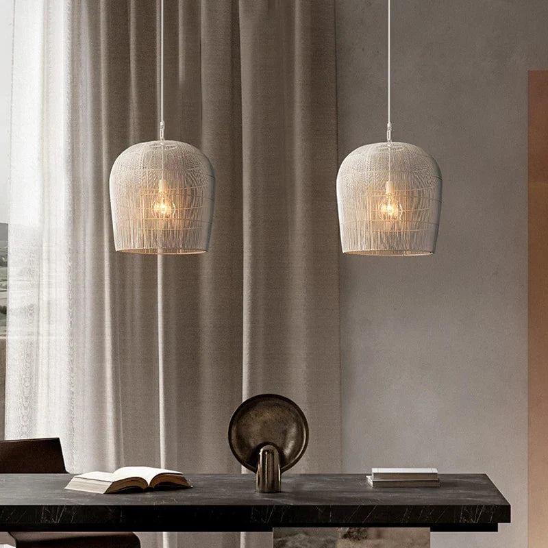 Japanese LED Rattan Pendant Light | Dining Room Lighting