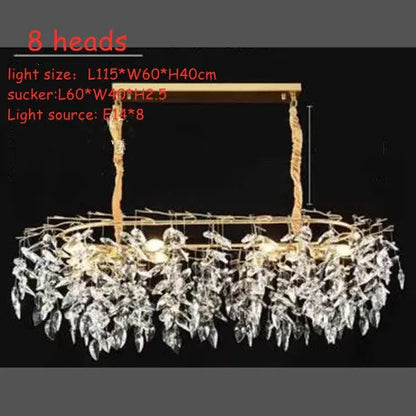 LED Modern Crystal Chandelier | Dining Room Lighting