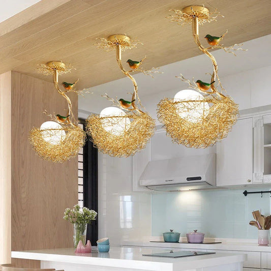 LED Modern Gold Ceiling Light | Kitchen Island Lighting