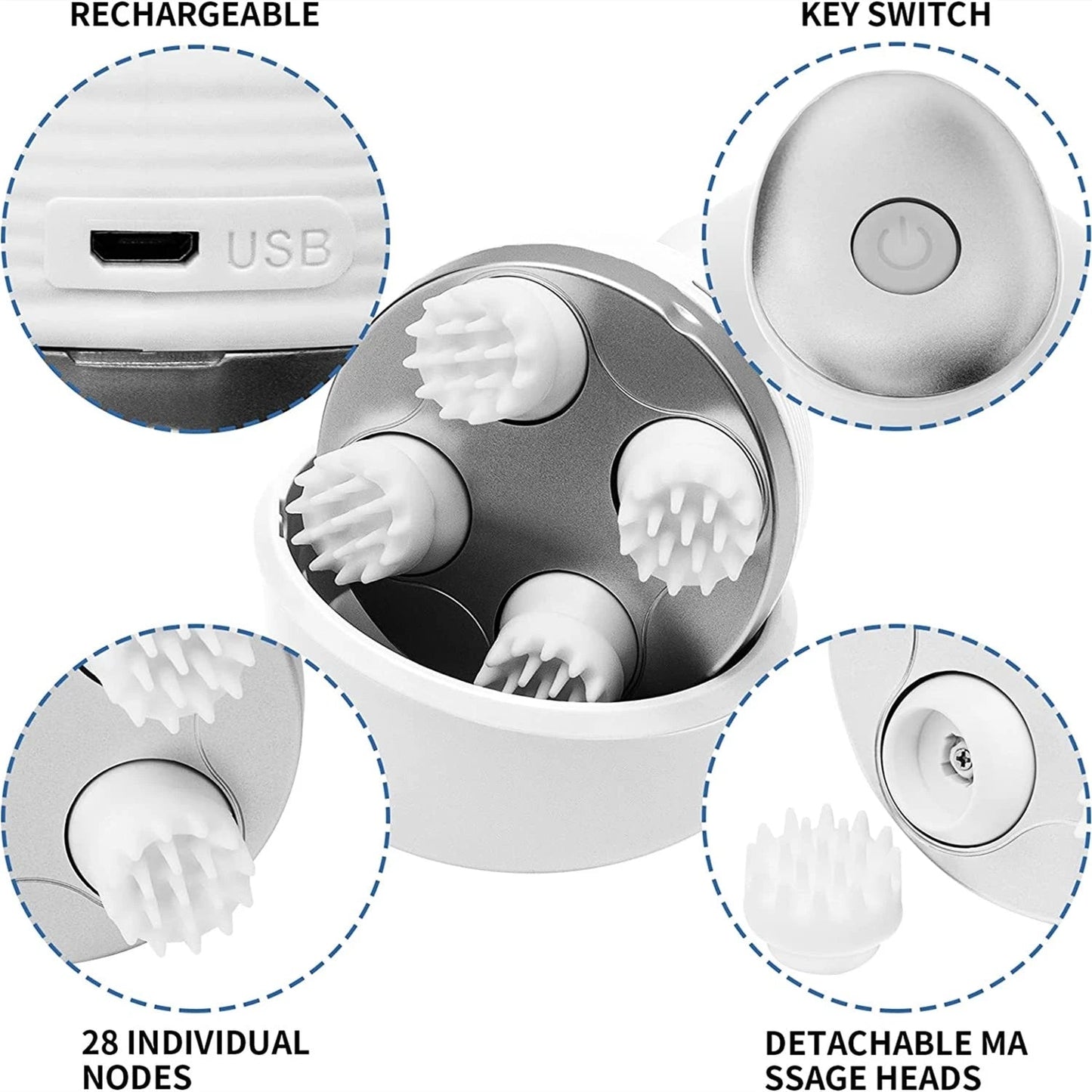 Deep Tissue Waterproof Scalp & Body Massager