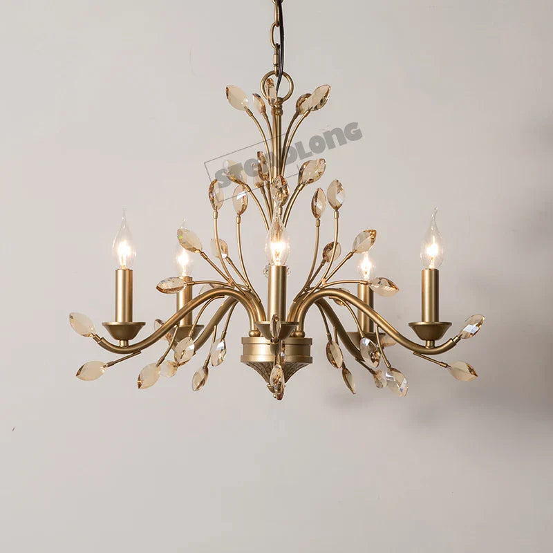 Crystal LED Ceiling Chandelier – French Elegance for Living & Dining