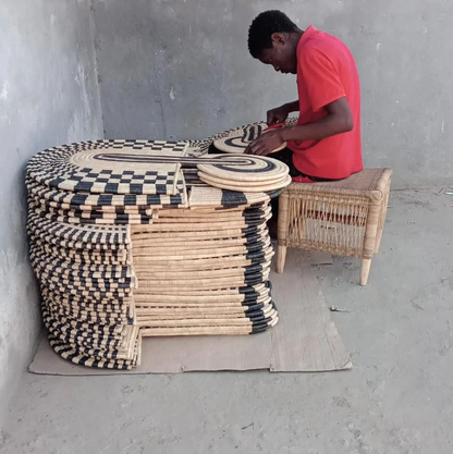 Maravi Patterned Black & Natural Woven Wall Art