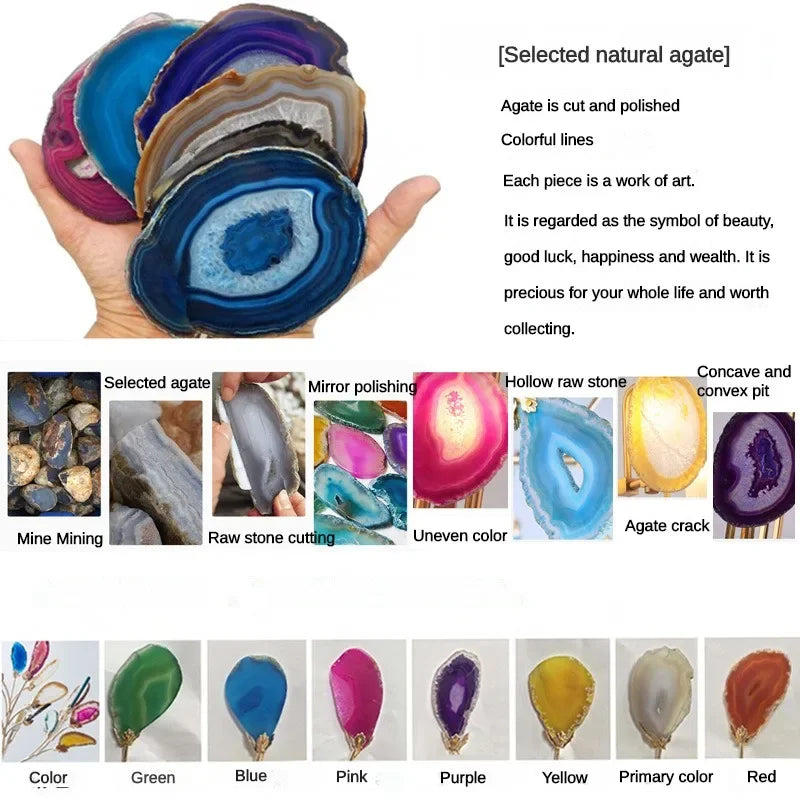 Crown Agate LED Ceiling Chandelier for Living & Dining Spaces