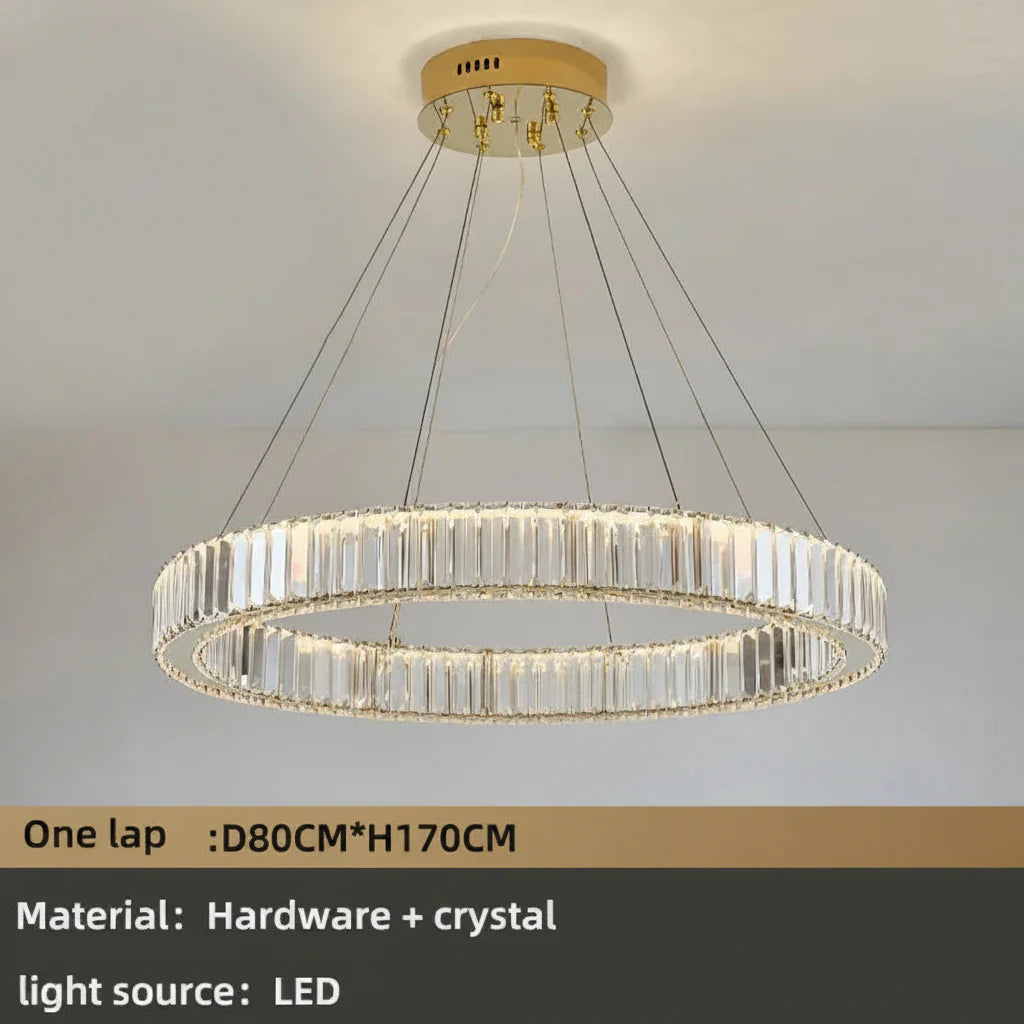 Modern Luxury Crystal Chandeliers - Golden Chandelier Lighting for Living Rooms, Stairs, and Duplex Halls