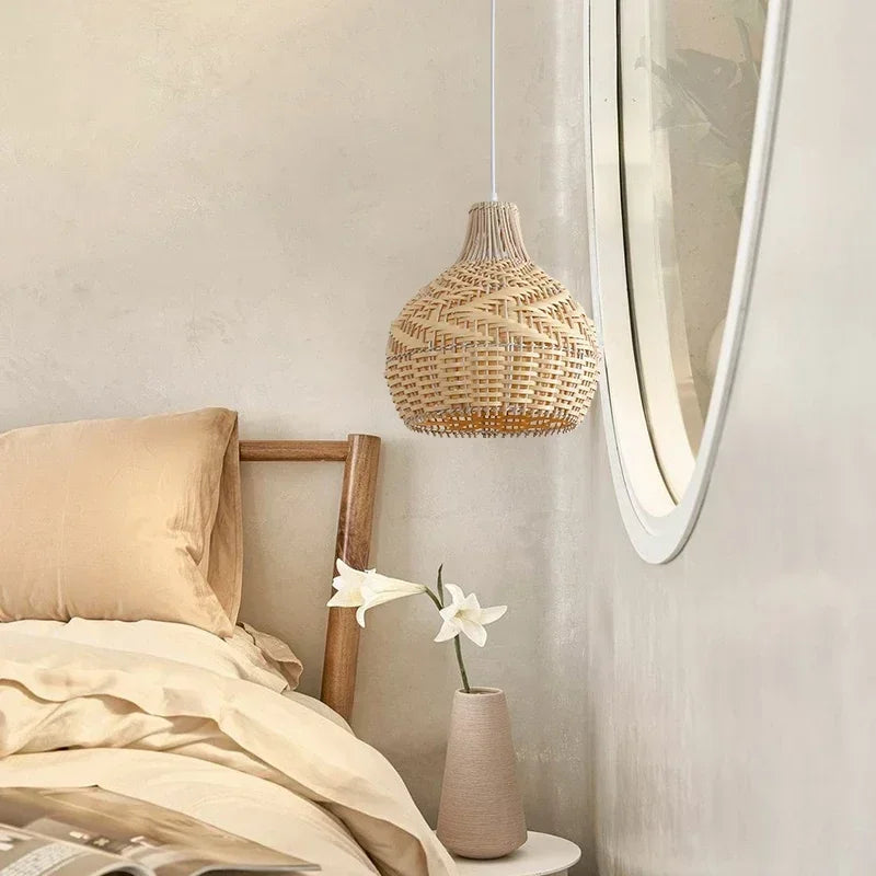 Rattan Gyro Pendant Light for Dining and Kitchen Spaces