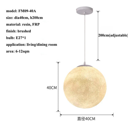 LED Modern Moon Chandelier | Kitchen Island Home Lighting