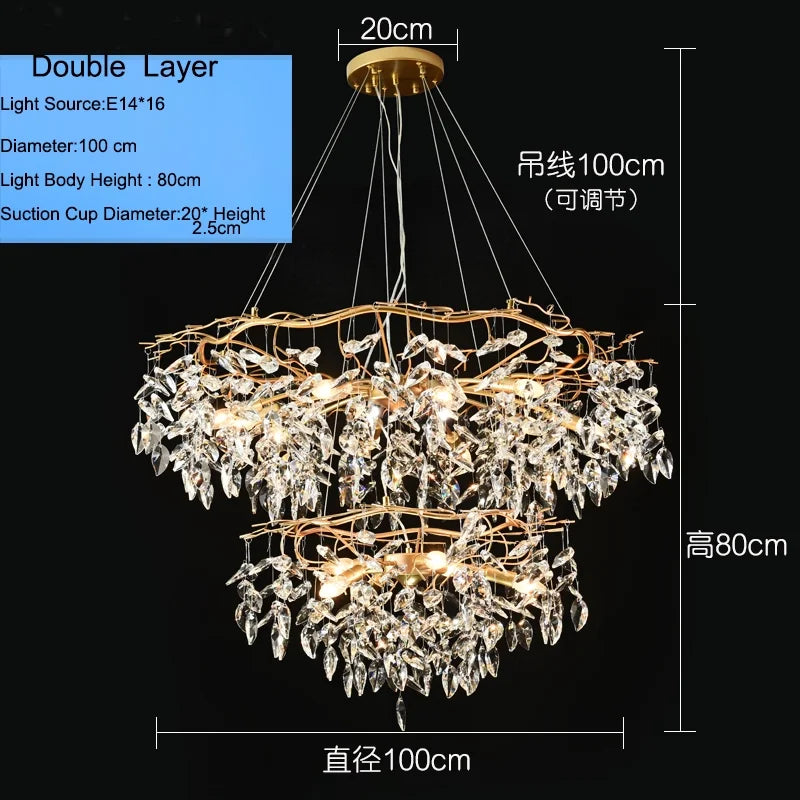 Elegant K9 Crystal Chandelier | Kitchen Island Lighting