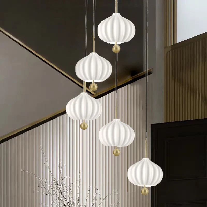 Glass Pumpkin Ceiling Chandeliers: Nordic Elegance for Interiors