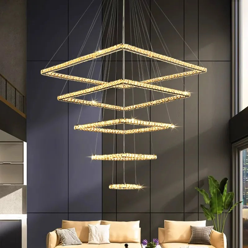 Modern Crystal Pendant Light for Living and Dining Rooms
