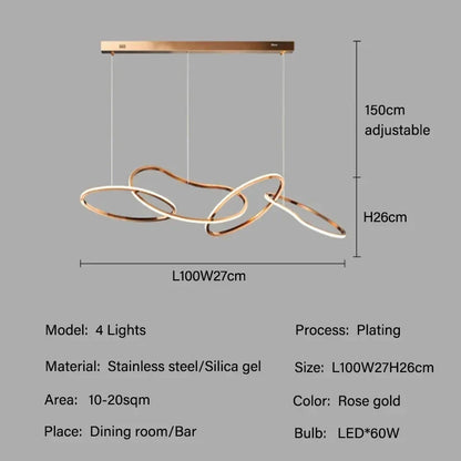 LED Modern Gold Pendant Light | Dining Room Home Lighting