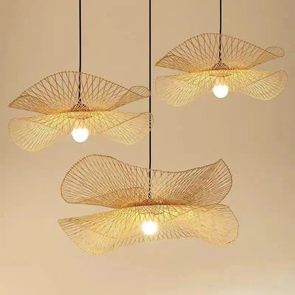 Bamboo Woven Chandeliers for Kitchen and Living Room