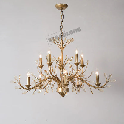 Crystal LED Ceiling Chandelier – French Elegance for Living & Dining