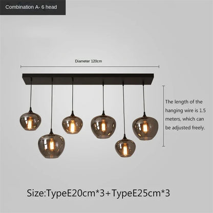 Smoky LED Nordic Chandelier | Kitchen Island Home Lighting