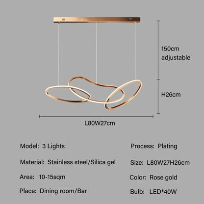 LED Modern Gold Pendant Light | Dining Room Home Lighting