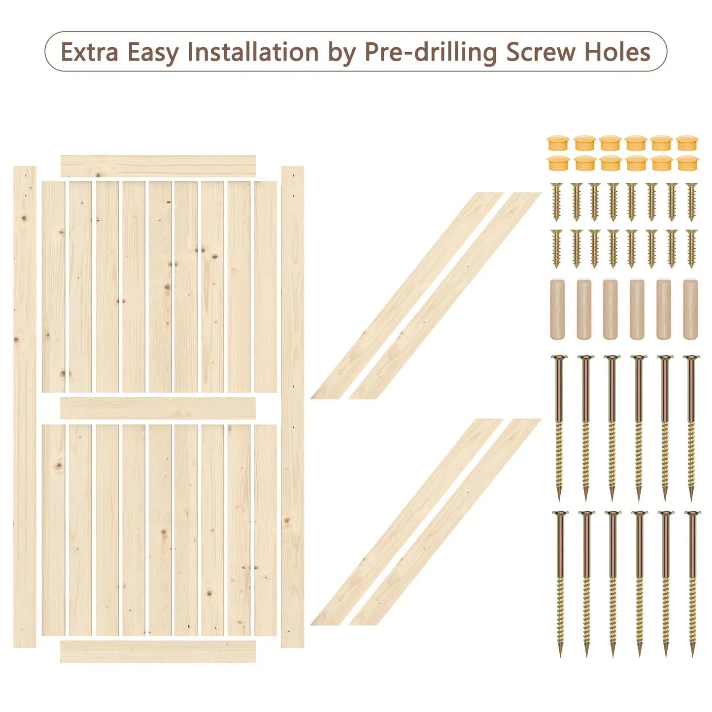 Solid Pine Barn Doors with Track Kit
