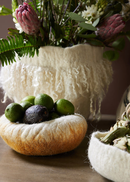 Marigold Yellow Ombre Wool Ukhamba Bowl