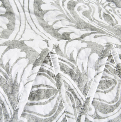 Tache Dreamy Moon Sky Ogee Damask Heather Gray White Quilt Set (TB300)