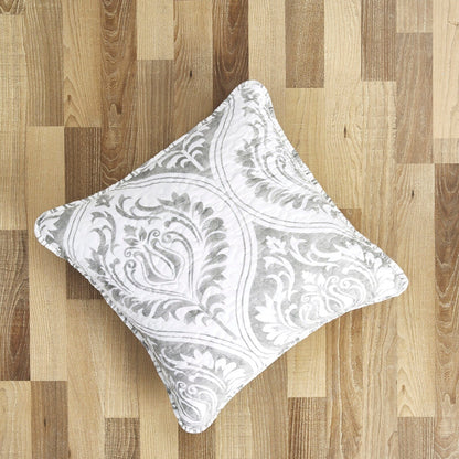 Tache Paisley Damask Matelasse Austere Grey Moon Sky Cushion Cover / Euro Sham (TB300-199)