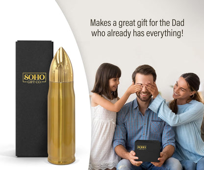 Insulated Stainless Steel Bullet Water Bottle - Perfect Gift for Father's Day or Christmas