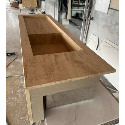 HANDCRAFTED CUSTOM TRAVERTINE SINK - 6 (TR-145)
