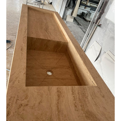 HANDCRAFTED CUSTOM TRAVERTINE SINK - 6 (TR-145)