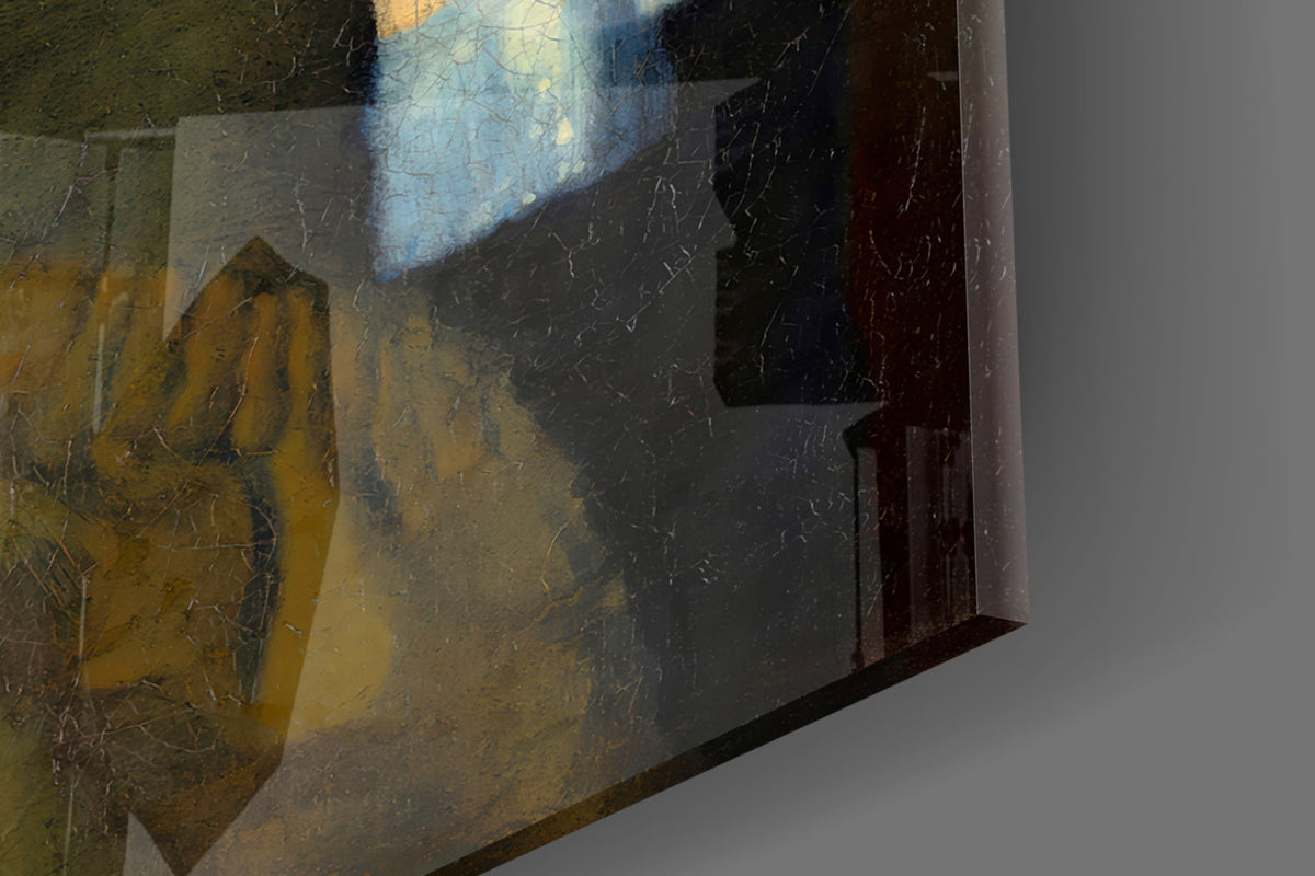 Girl Stuck on Clothespin Glass Wall Art || Designer Collection