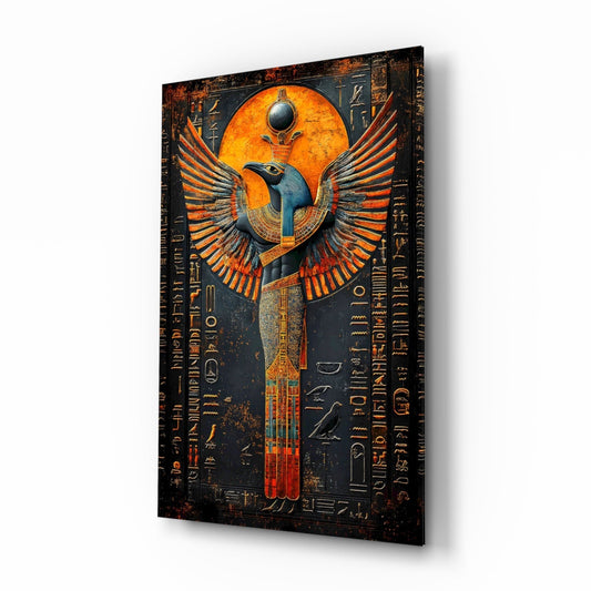 Winged God Glass Wall Art || Designer Collection