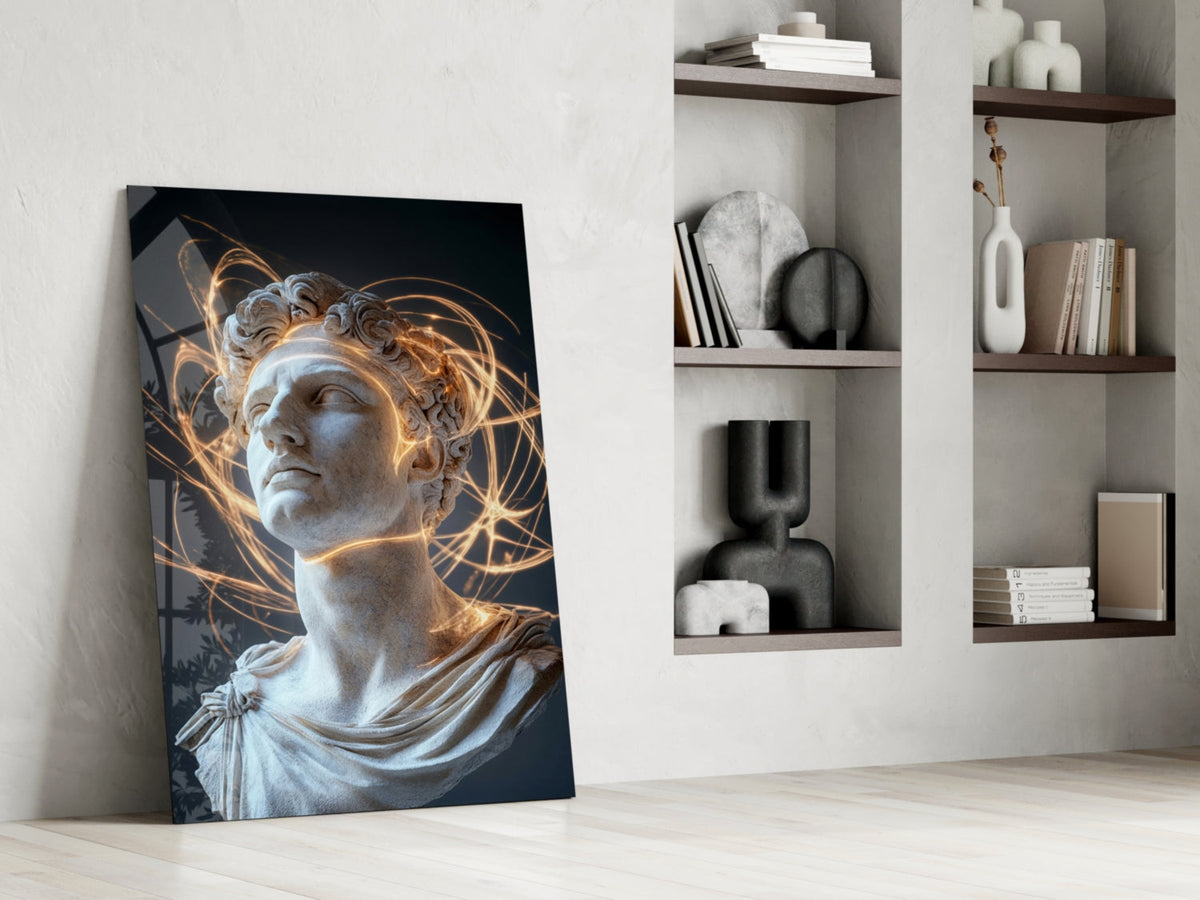 The Shining Mind of Aurelius Glass Wall Art || Designer Collection