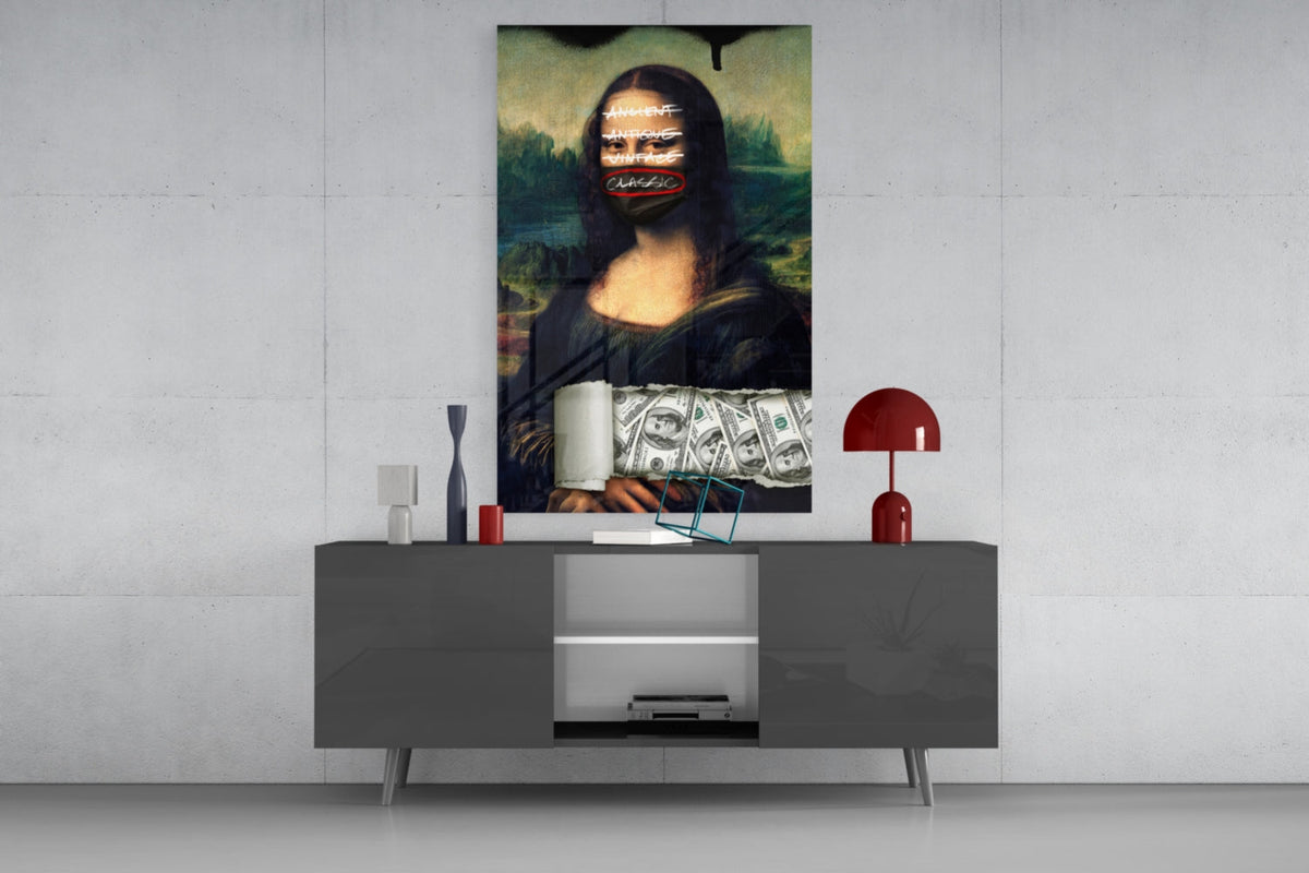 Modern Mona Lisa Glass Wall Art || Designer Collection