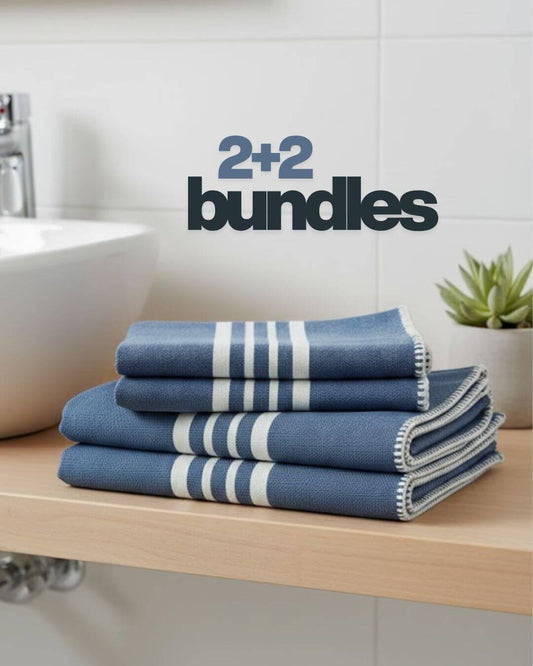 Organic Cotton Turkish Towel Bundle, Fringe-Free Design