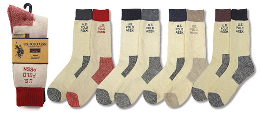 4-Pairs Men's U.S. Polo Assn Full Cushion Boot Crew Socks