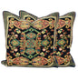Tache Elegant Black Ornate Paisley Woven Tapestry Throw Pillow Cover (18192)