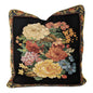 Tache Black Victorian Country Rustic Floral Midnight Awakening Tapestry Throw Pillow Cover (3089BL)