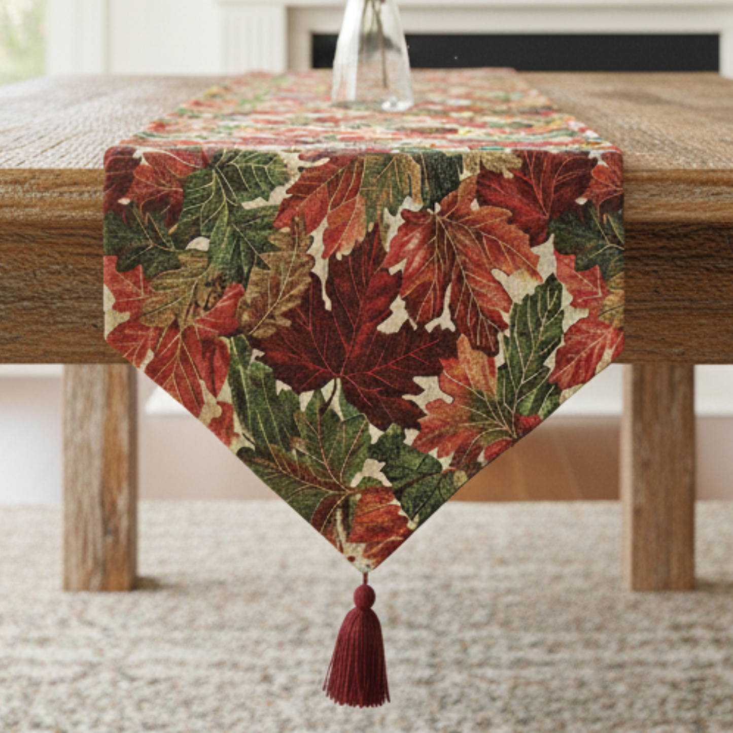 Tache Warm Colorful Thanksgiving Leaves Fall Foliage Tapestry Table Runners (11516)