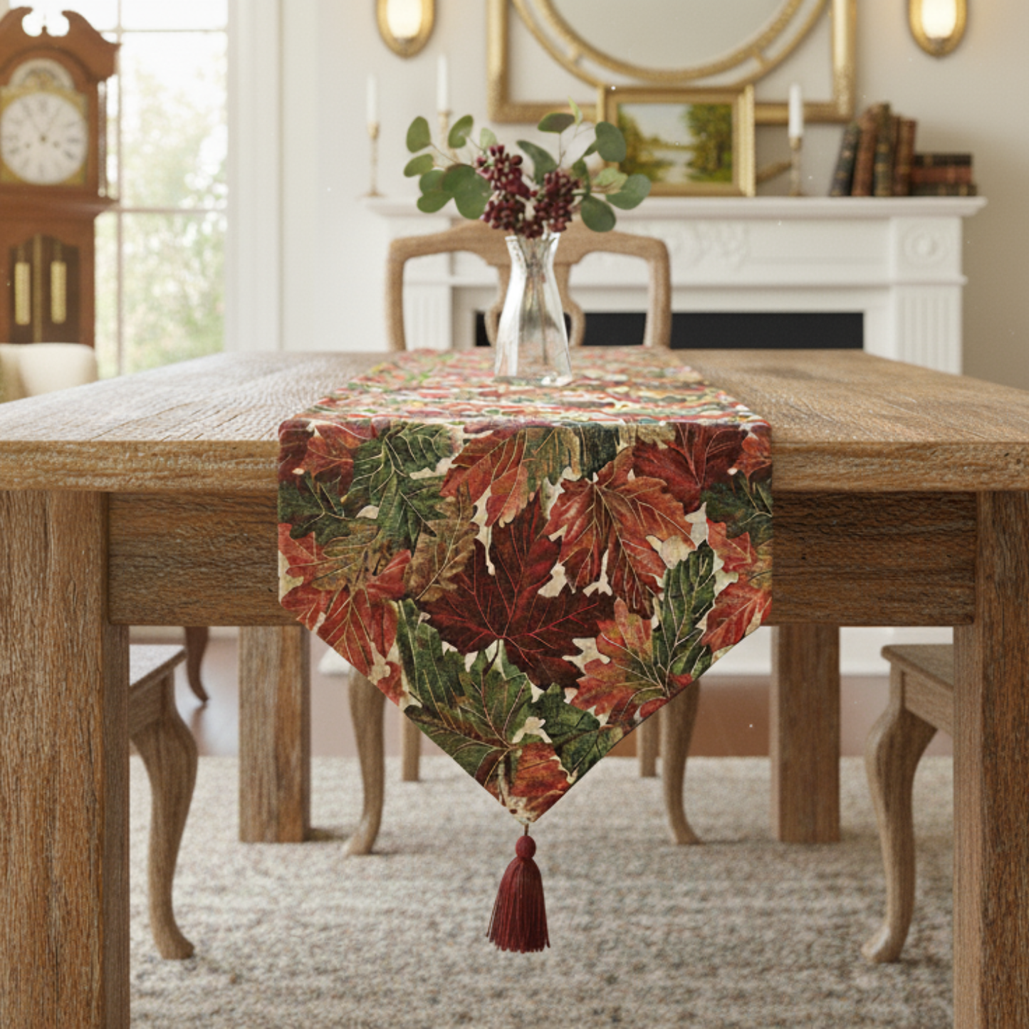 Tache Warm Colorful Thanksgiving Leaves Fall Foliage Tapestry Table Runners (11516)