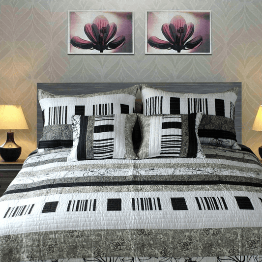Modern Black and White Stripe Cotton Cushion Covers, Set of 2 – view 3