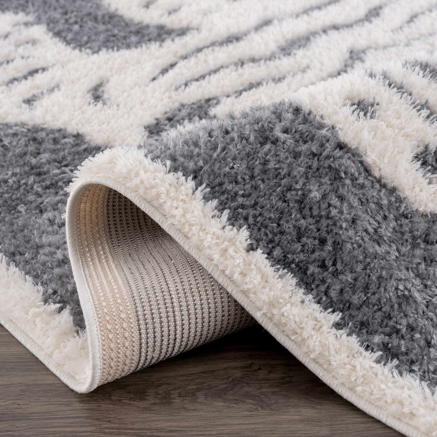 Zane Charcoal Tibetan Tiger Plush Rug